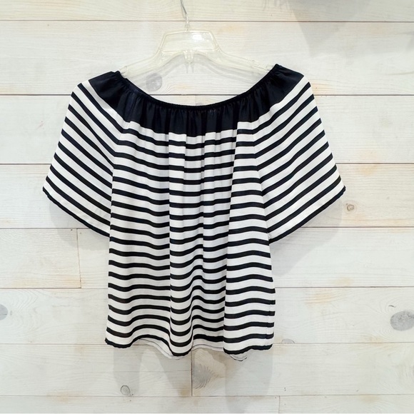 Loft flowy chiffon striped off shoulder top ❤️ - Picture 3 of 8